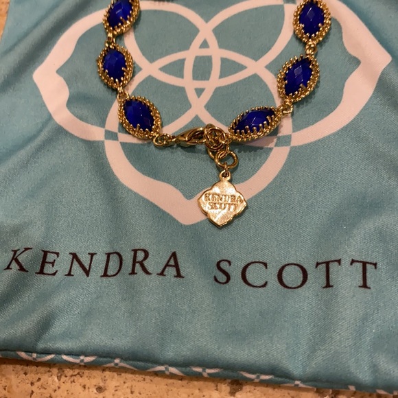 Kendra Scott Jana Cobalt Blue Stones & Gold Bracelet - Picture 4 of 10